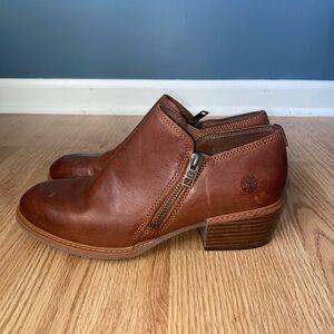 Timberland Women's Tan Leather Ankle Booties